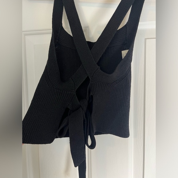 Aritzia Wilfred Cayenne Knit Crop Top Size S Black - Picture 5 of 8